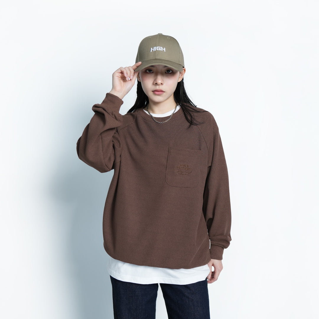 High Cultured Pocket Waffle Sweater - 246