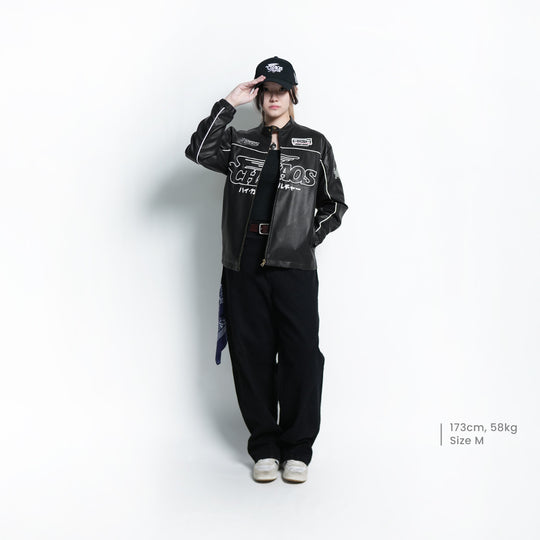 HC x Art Of Speed Leather Biker Jacket - 138