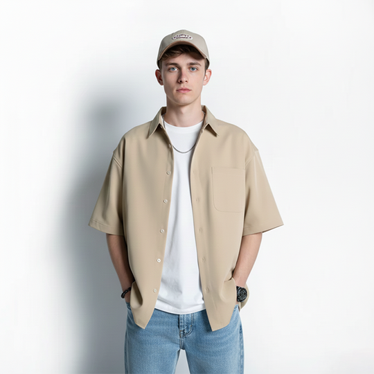 High Cultured Relaxed Short Sleeve Shirt with Pocket - 77