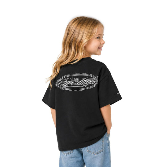 HIGH CULTURED Script Logo Studded Kids Tee - 0024