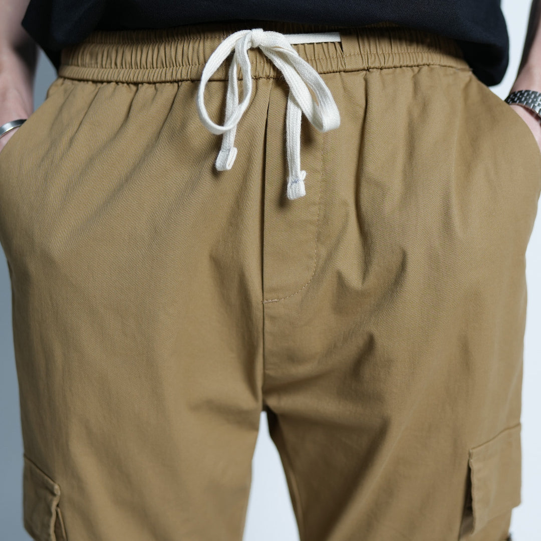 Elastic Patch Pocket Jogger Pants - 136