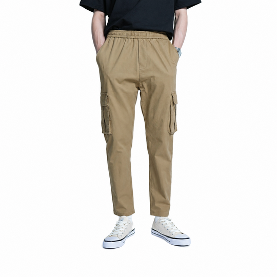 Elastic Cargo Cropped Pants - 139