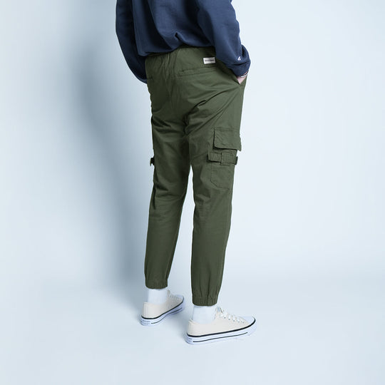 Elastic Patch Pocket Jogger Pants - 136