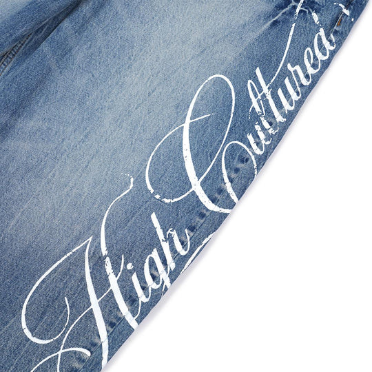 Heritage Script Washed Baggy Long Jeans - 99