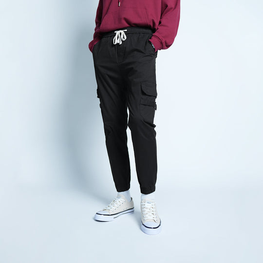 Elastic Patch Pocket Jogger Pants - 136