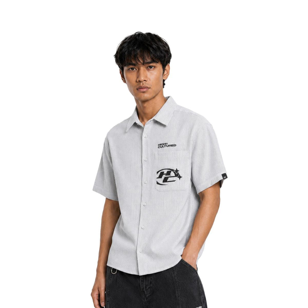 HIGH CULTURED Heritage Script Boxy Short Sleeve Shirt - 101