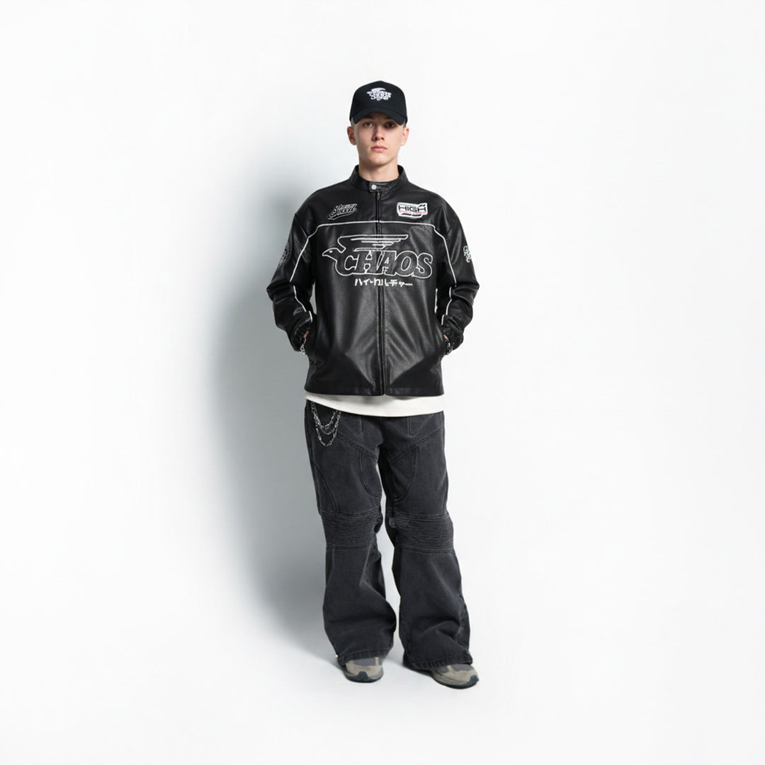 High Cultured x Art Of Speed Leather Biker Jacket - 138