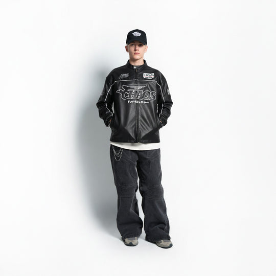 High Cultured x Art Of Speed Leather Biker Jacket - 138