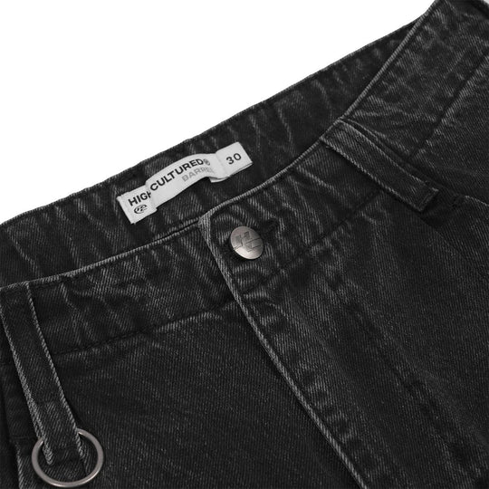 HIGH CULTURED Washed Barrel Cargo Long Jeans - 100