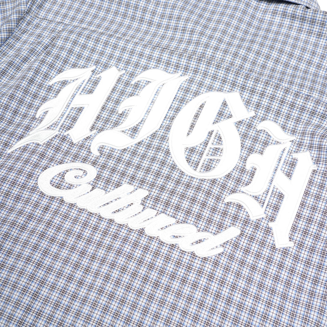 High Cultured Old English Logo Short Sleeve Boxy Check Shirt - 95