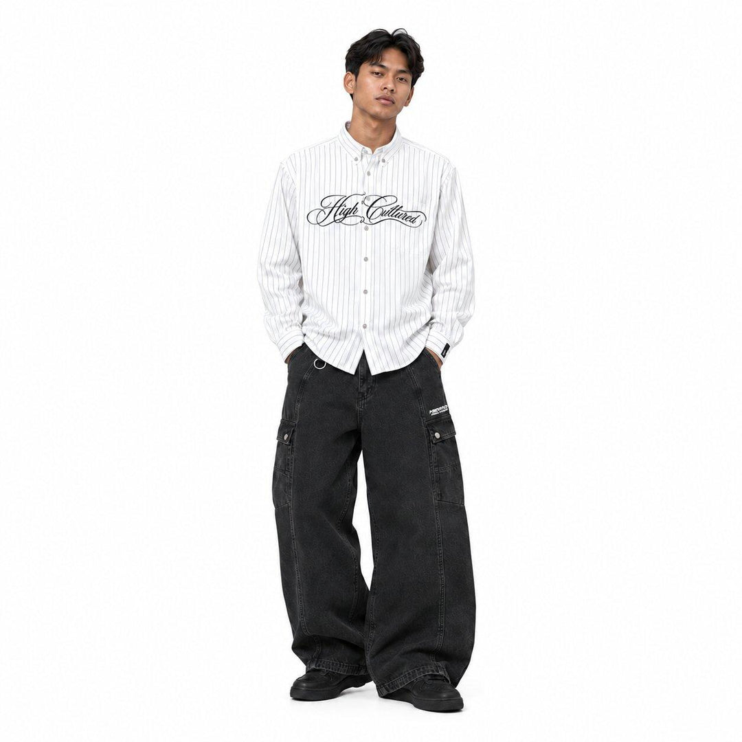 HIGH CULTURED Heritage Script Oxford Long Sleeve Shirt - 272
