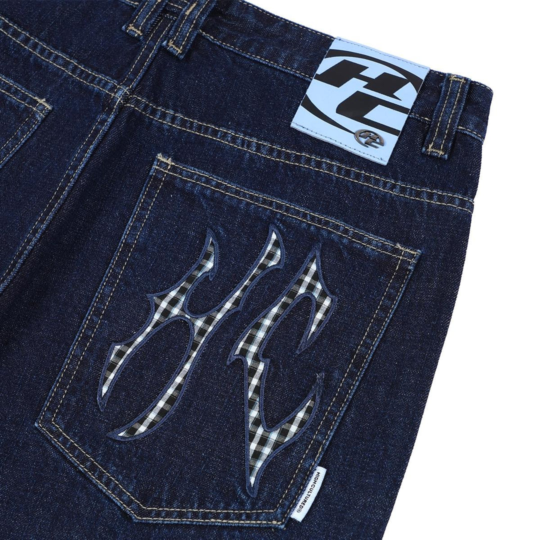 HIGH CULTURED Patchwork Atelier Raw Denim Loose Long Jeans - 98