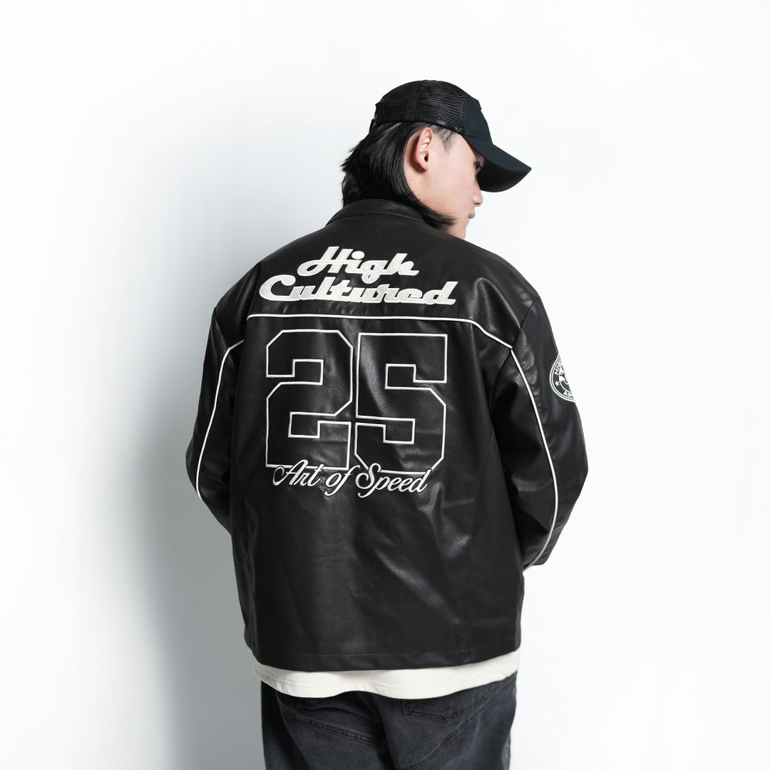 HC x Art Of Speed Leather Biker Jacket - 138