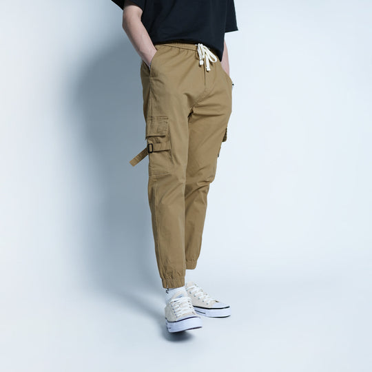 Elastic Patch Pocket Jogger Pants - 136