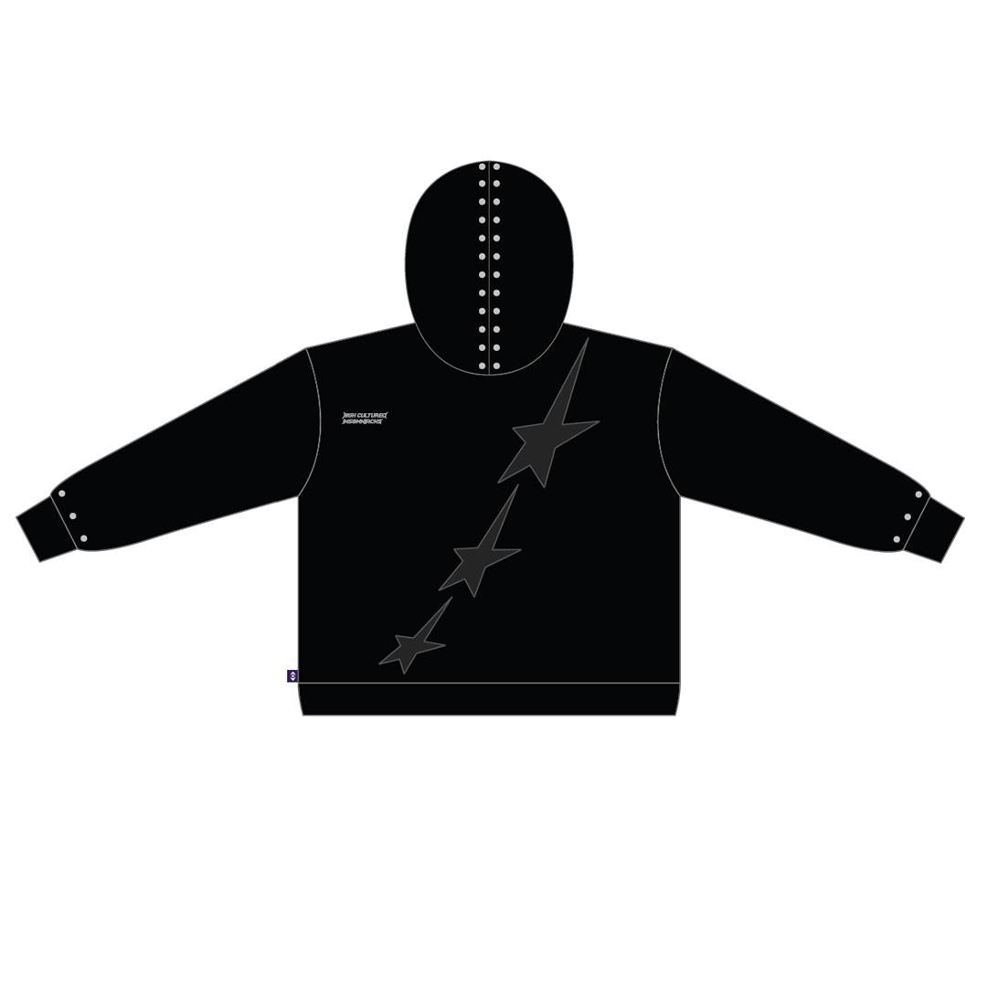 HIGH CULTURED X INSOMNIACKS Studded Star Boxy Hoodie Sweater - 258
