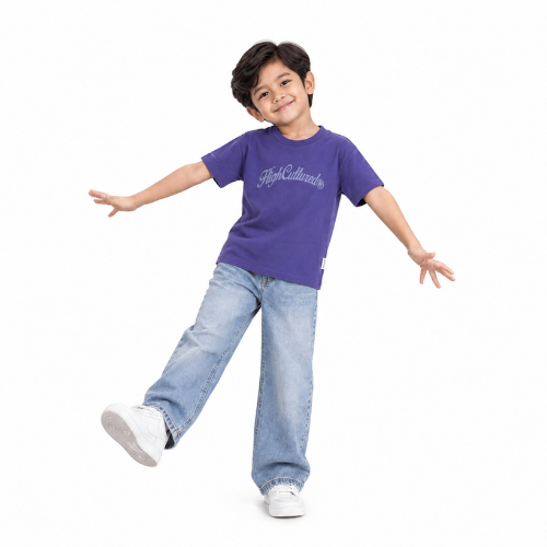 HIGH CULTURED Retro Script Kids Tee - 0027