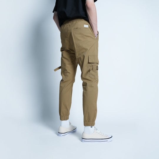 Elastic Patch Pocket Jogger Pants - 136