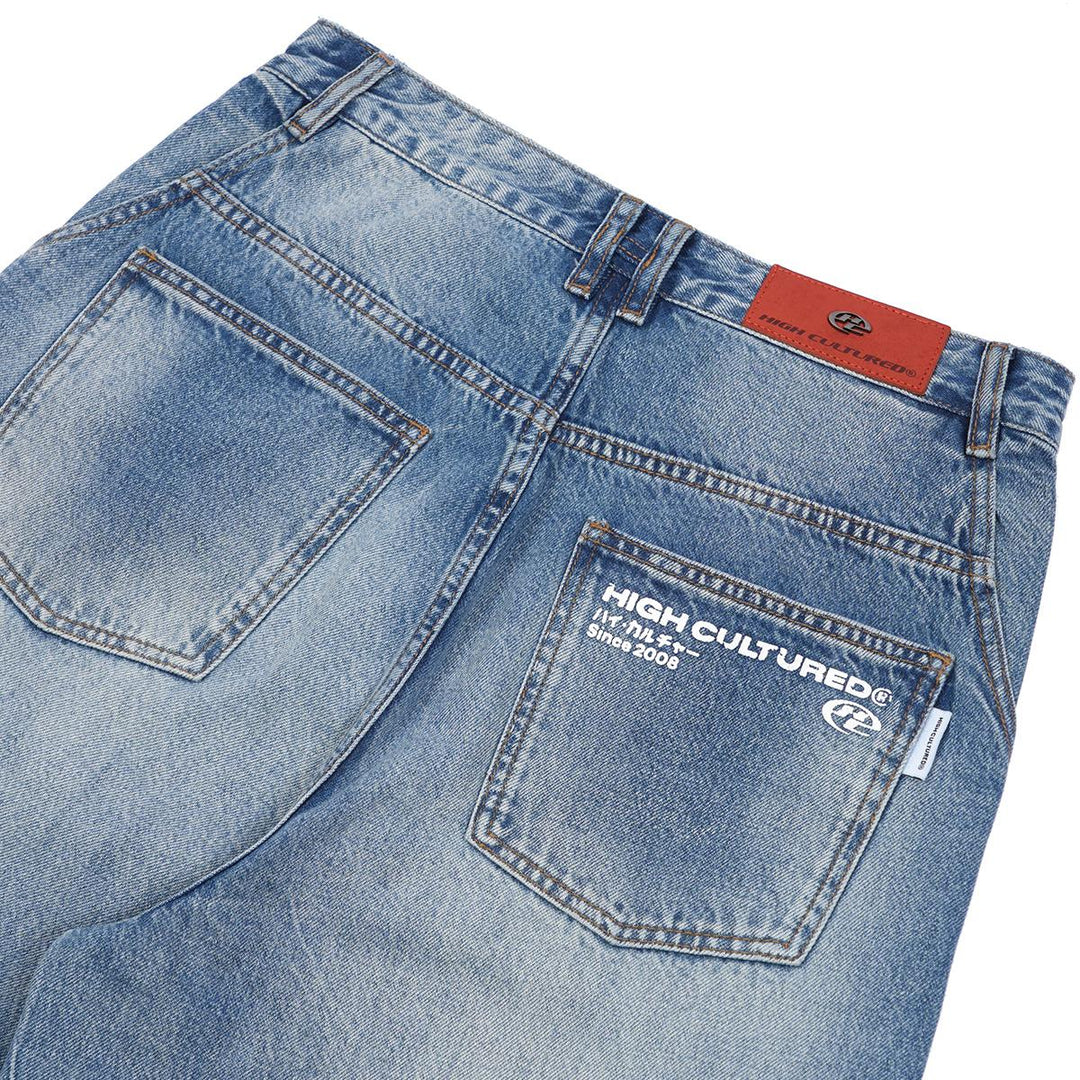 Heritage Script Washed Baggy Long Jeans - 99