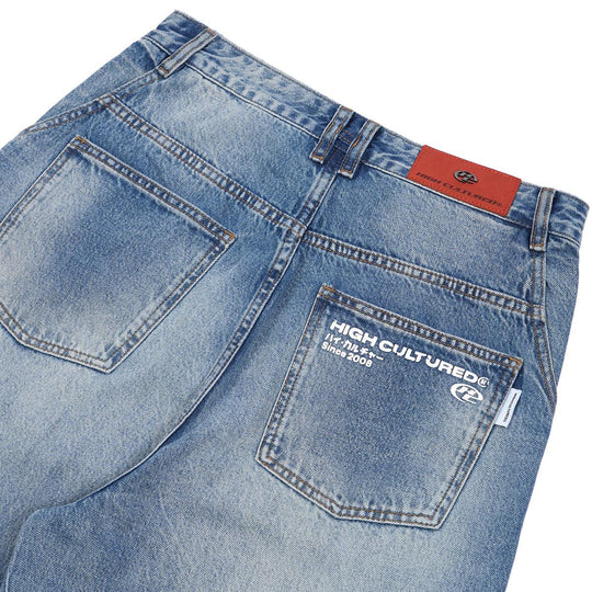 Heritage Script Washed Baggy Long Jeans - 99