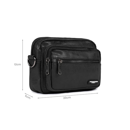Aged Leather Cross Body Shoulder Bag - 80