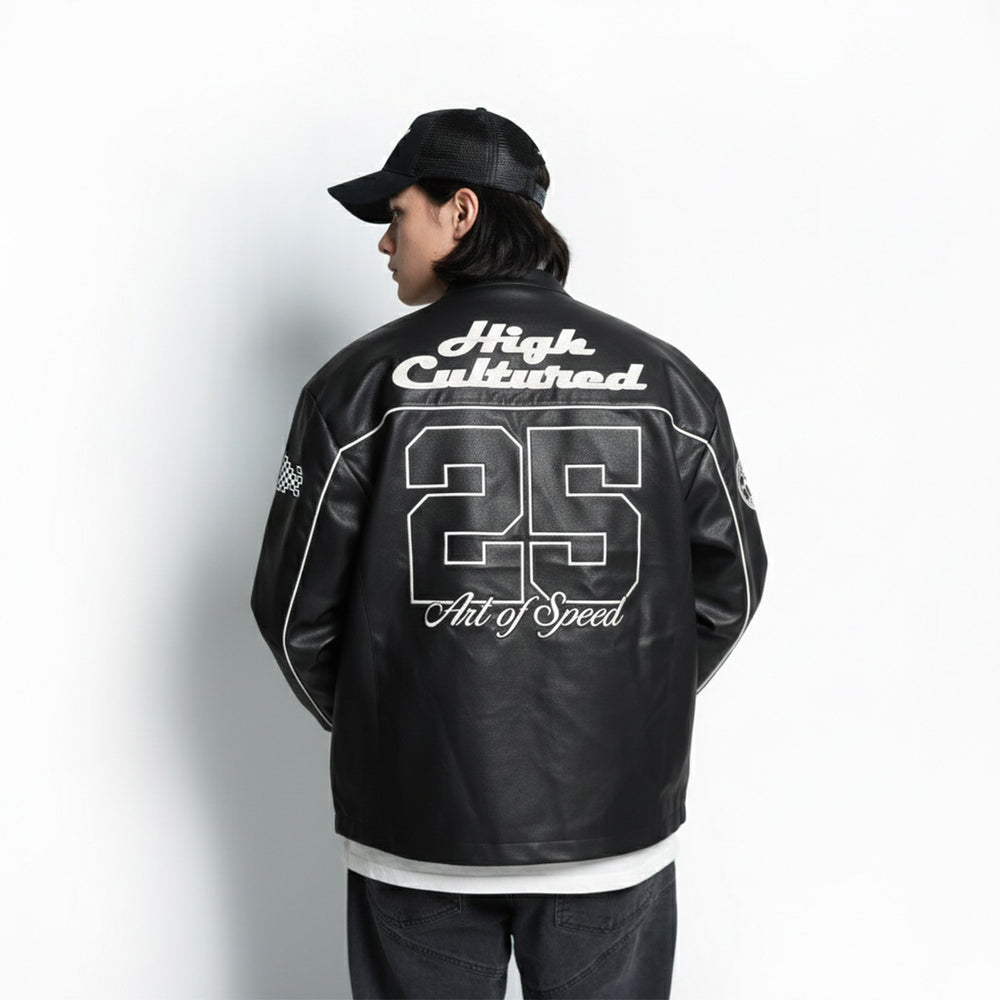 High Cultured x Art Of Speed Leather Biker Jacket - 138