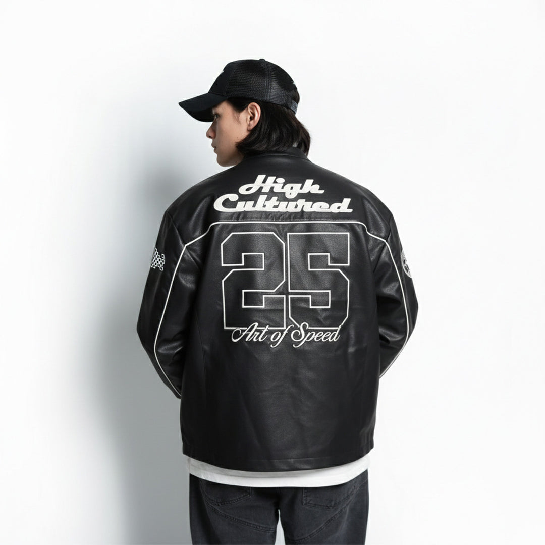 High Cultured x Art Of Speed Leather Biker Jacket - 138