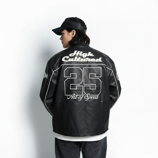 High Cultured x Art Of Speed Leather Biker Jacket - 138