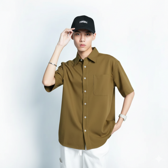 High Cultured Relaxed Short Sleeve Shirt with Pocket - 77