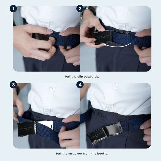 Black Metal Canvas Clip Belt - 88