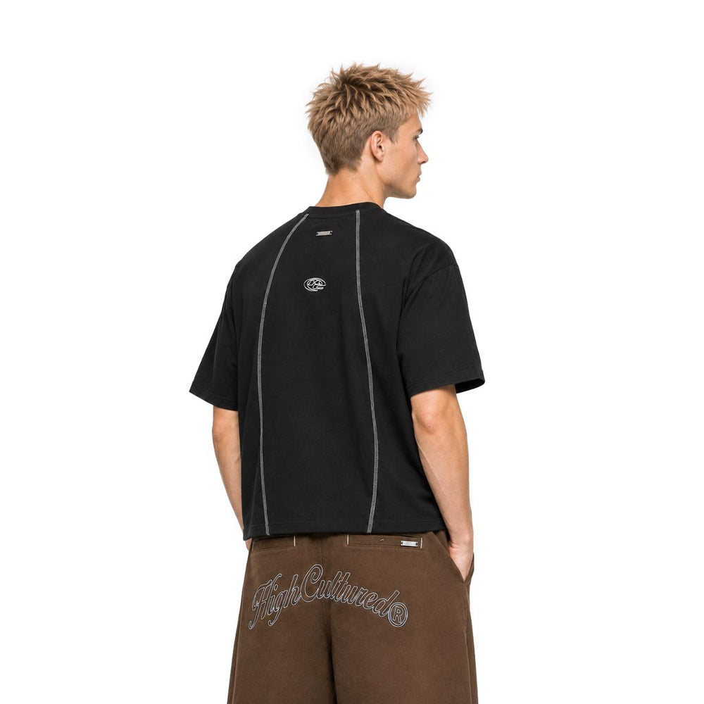 HIGH CULTURED Pulse Contrast Stitch Boxy Tee - 1195