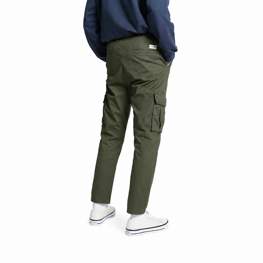 Elastic Cargo Cropped Pants - 139