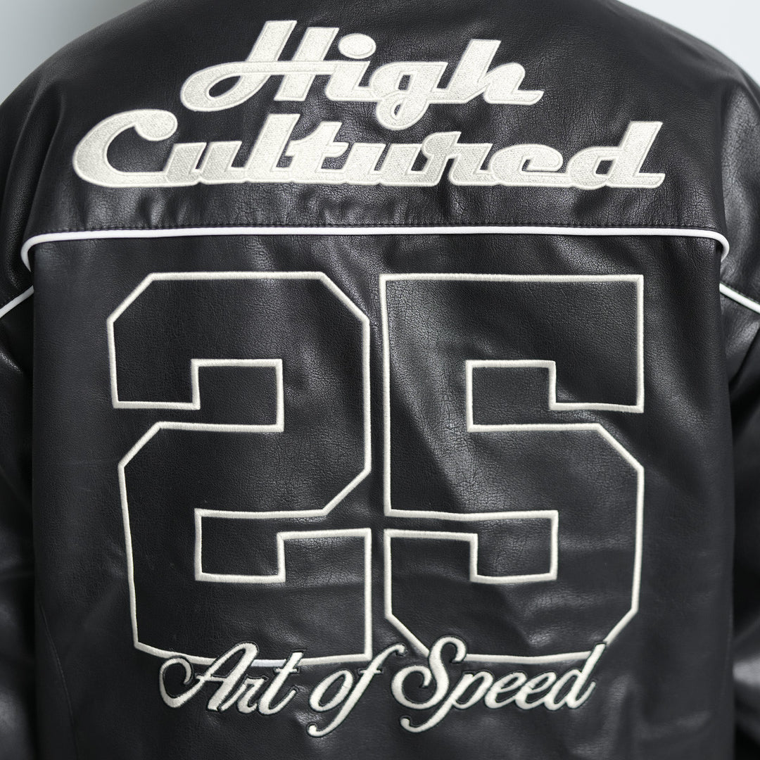 HC x Art Of Speed Leather Biker Jacket - 138