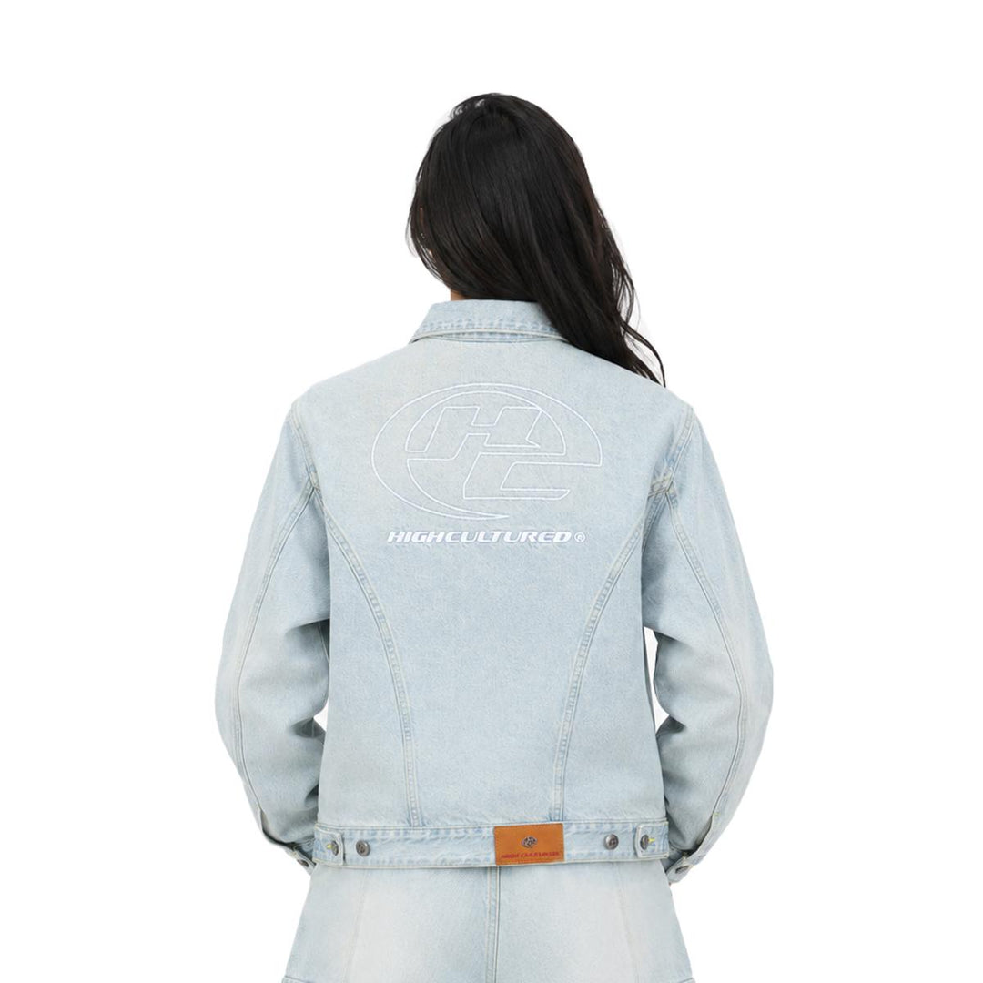 HIGH CULTURED Washed Denim Trucker Jacket - 155
