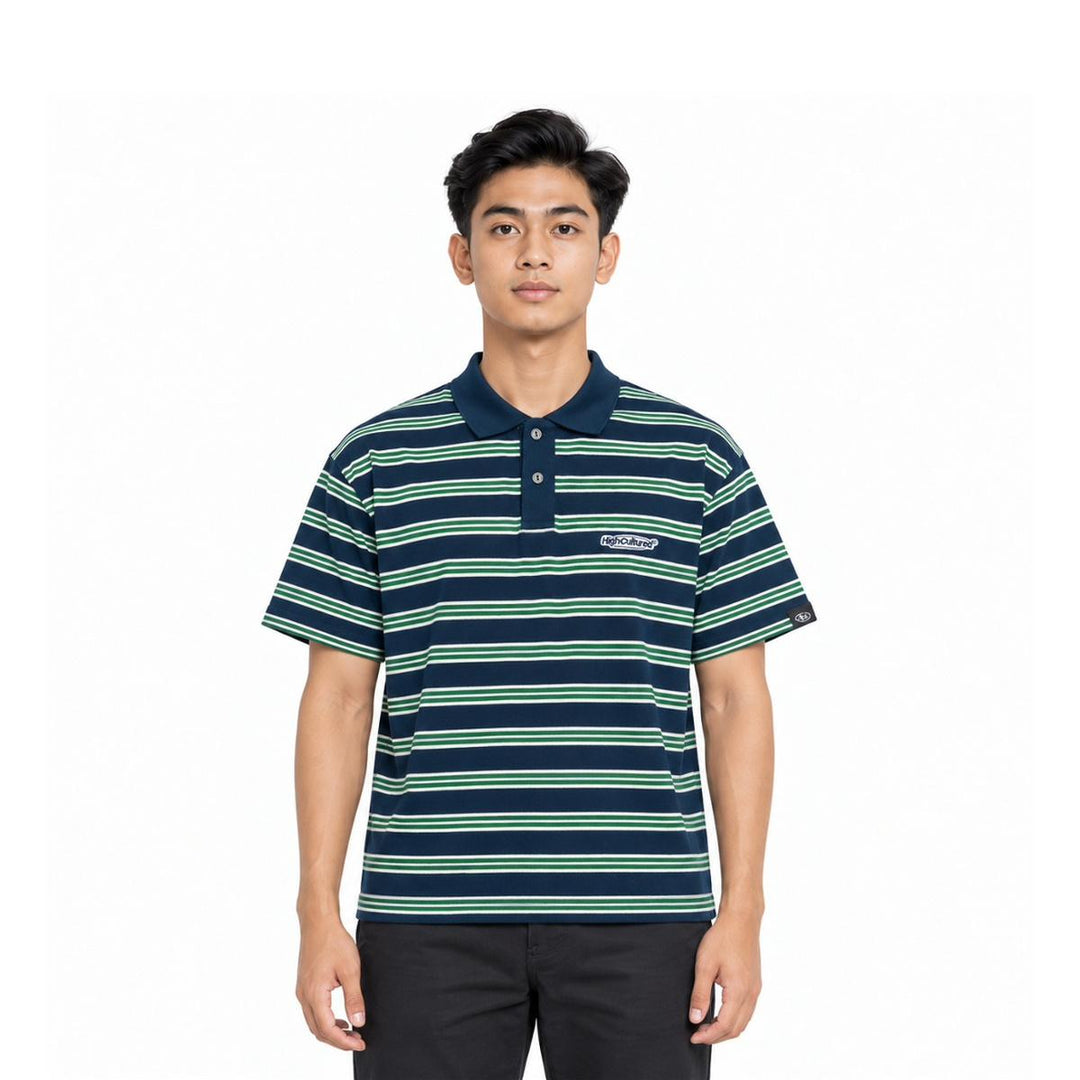Street Era Metro Striped Boxy Collar Tee - 147