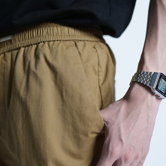 Elastic Patch Pocket Jogger Pants - 136