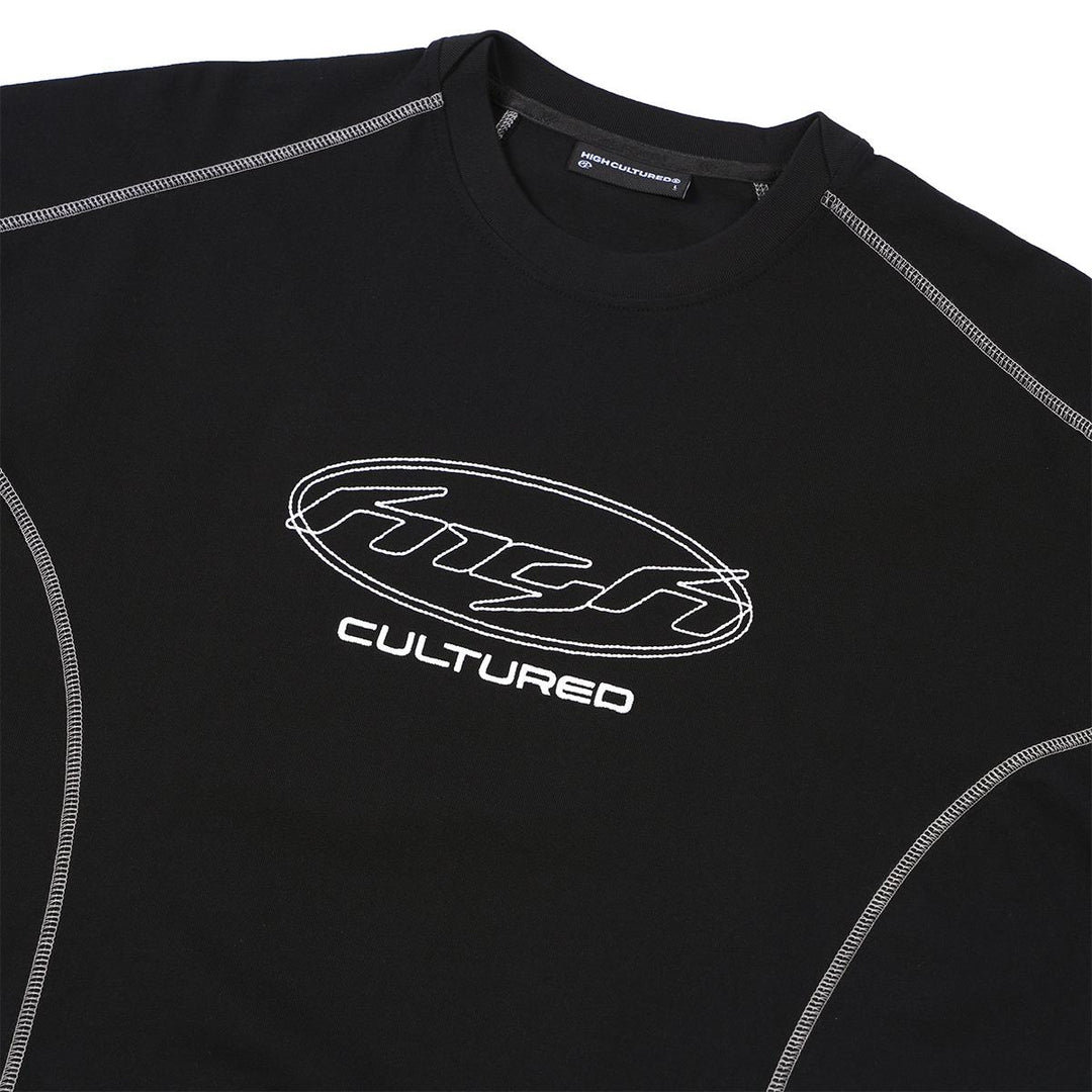 HIGH CULTURED Pulse Contrast Stitch Boxy Tee - 1195
