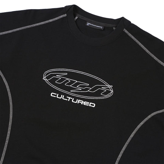 HIGH CULTURED Pulse Contrast Stitch Boxy Tee - 1195