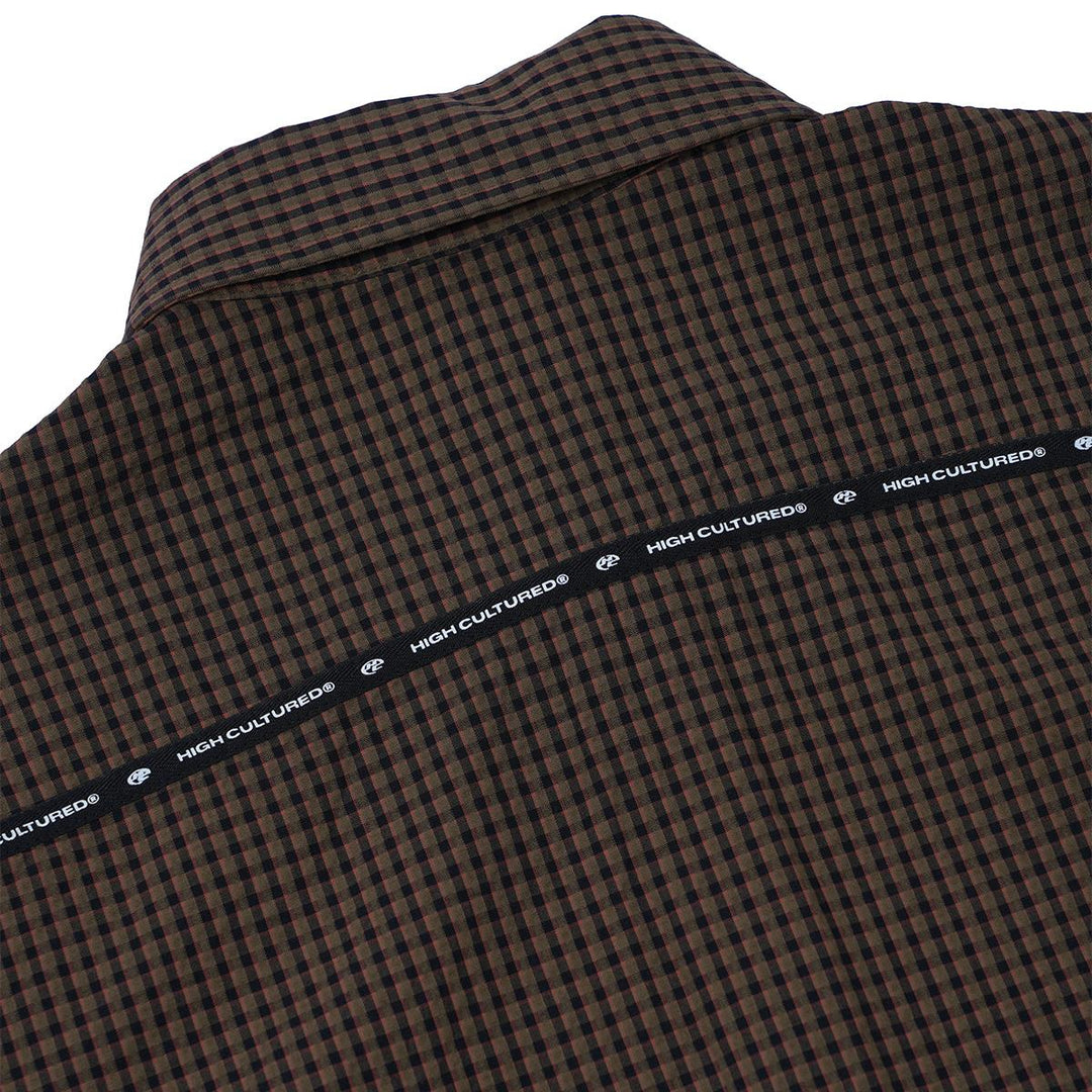 HIGH CULTURED Swirl Logo Checked Short Sleeve Shirt - 100