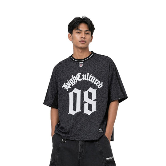 HIGH CULTURED Leopard League Boxy Jersey Tee - 1204
