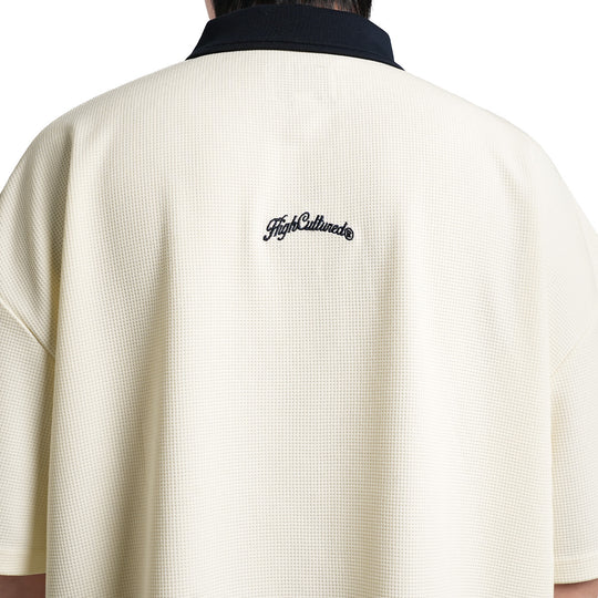 High Cultured Opulent Waffle Boxy Polo Tee -164
