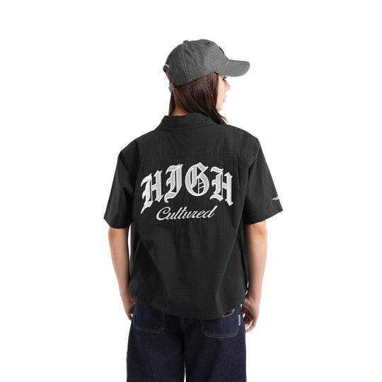 High Cultured Old English Logo Short Sleeve Boxy Check Shirt - 95