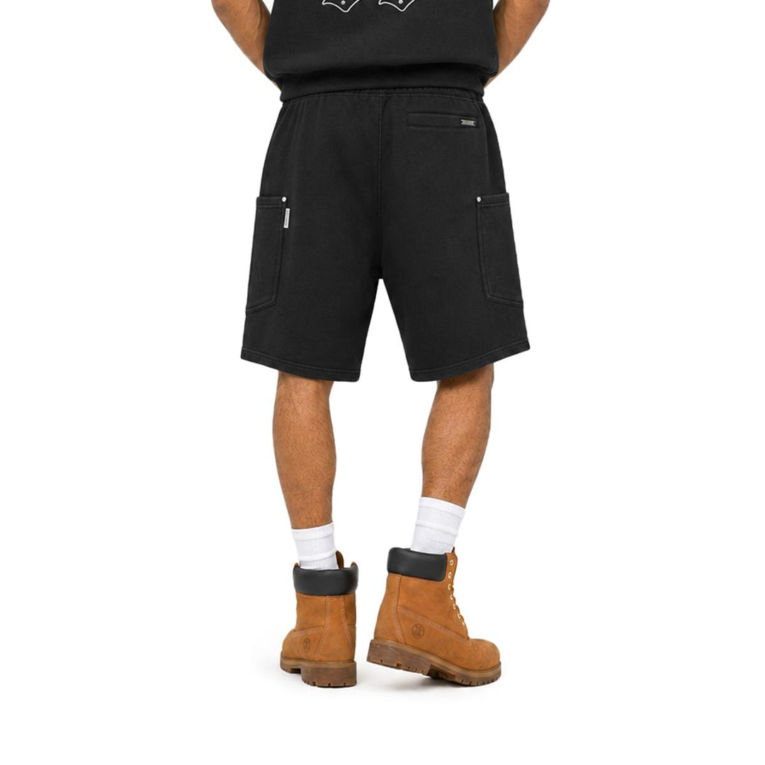 HIGH CULTURED Studded Washed Loose Short Sweat Pants - 122