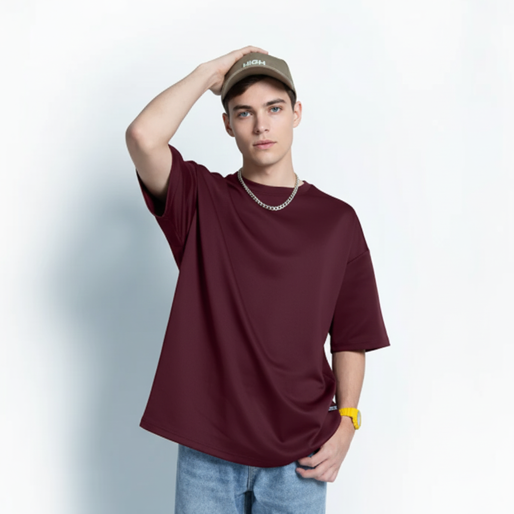 Hugh Space Cotton Loose Tee - 1023