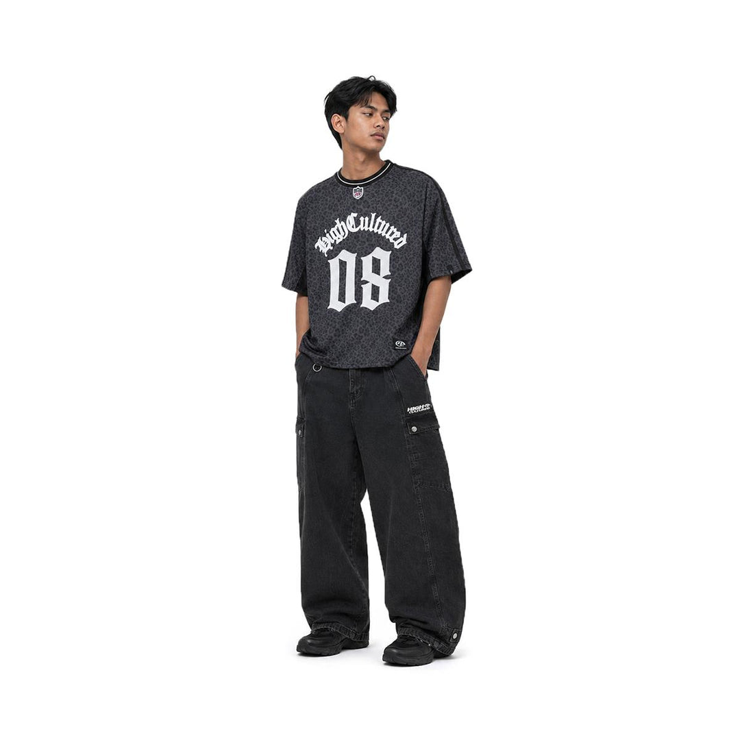 HIGH CULTURED Leopard League Boxy Jersey Tee - 1204