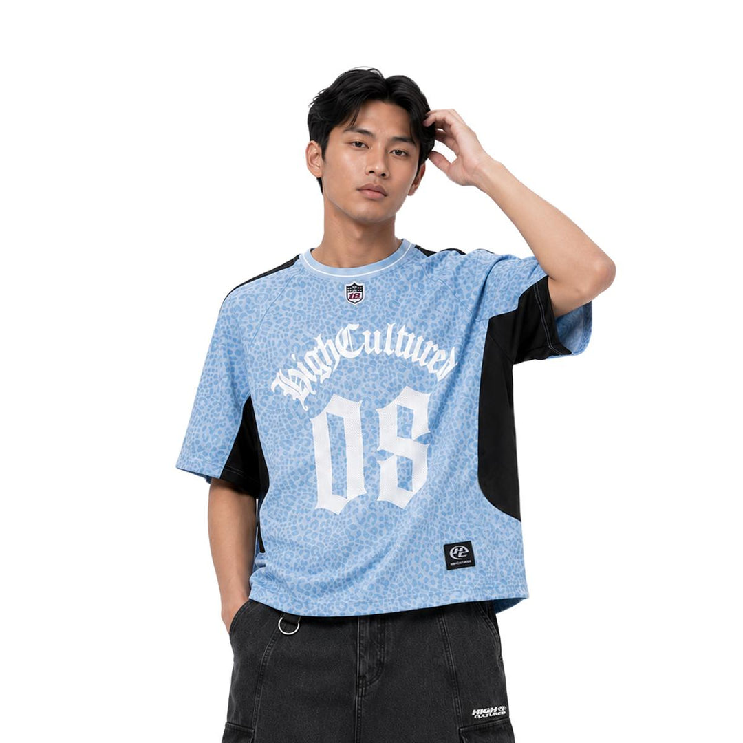 HIGH CULTURED Leopard League Boxy Jersey Tee - 1204