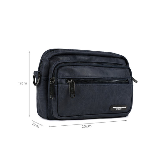 Aged Leather Cross Body Shoulder Bag - 80