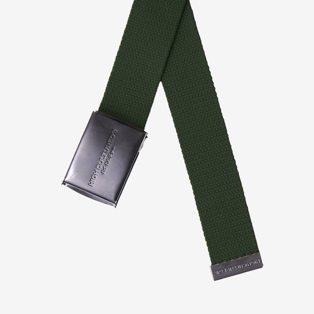 Black Metal Canvas Clip Belt - 88