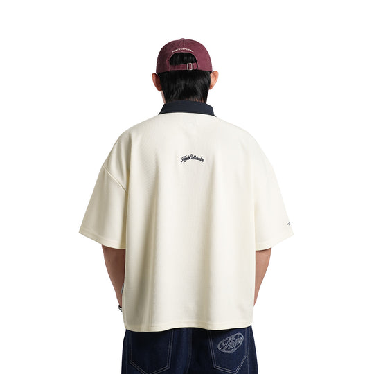 High Cultured Opulent Waffle Boxy Polo Tee -164