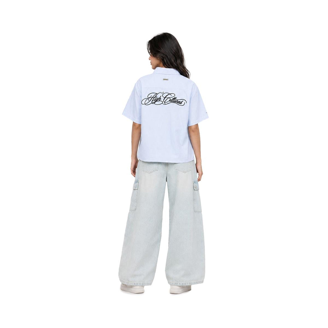 HIGH CULTURED Heritage Script Boxy Short Sleeve Shirt - 101