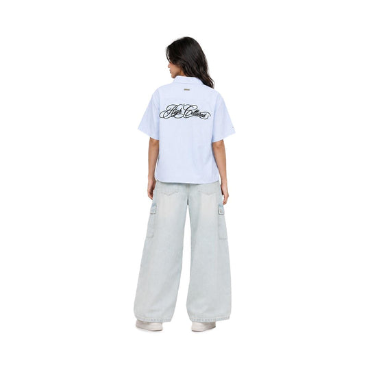 HIGH CULTURED Heritage Script Boxy Short Sleeve Shirt - 101